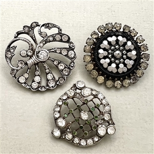 Three 19th c. - early 20th c. jewel buttons. 