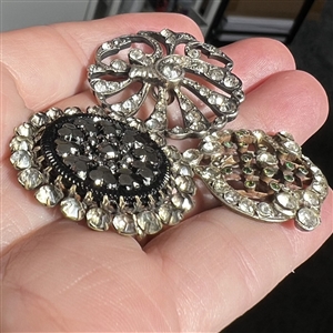 Three 19th c. - early 20th c. jewel buttons. 