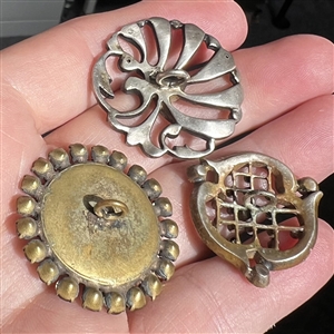 Three 19th c. - early 20th c. jewel buttons. 
