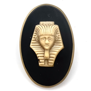 Extra large Vintage celluloid button with Egyptian head. 