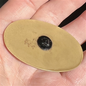 Extra large Vintage celluloid button with Egyptian head. 