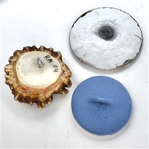 Three fun studio buttons.