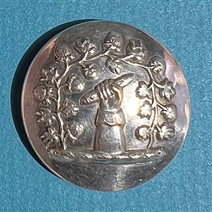 Four livery buttons of hands holding things and plant life.