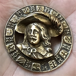 Brass button of Charles I of England.