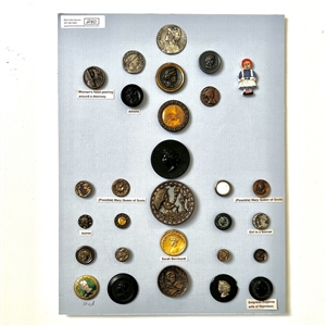 Card of twenty nine buttons of women. 