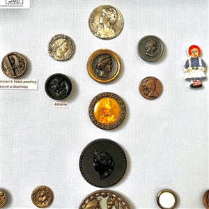 Card of twenty nine buttons of women. 