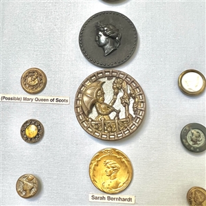Card of twenty nine buttons of women. 
