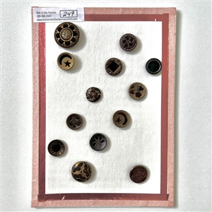 Card of thirteen perfume buttons. 