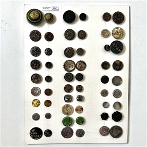 Card of twenty eight matching pairs of buttons.