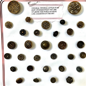 Card of forty twinkle buttons.