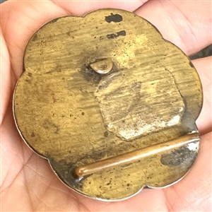 Slide buckle - Gin Bari enamel rimmed in silver.