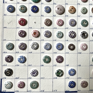 Card of one hundred & thirty seven small china calico buttons. 