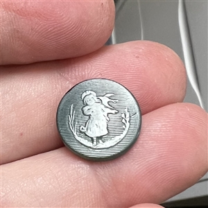 RARE Kate Greenaway vegetable ivory button. 