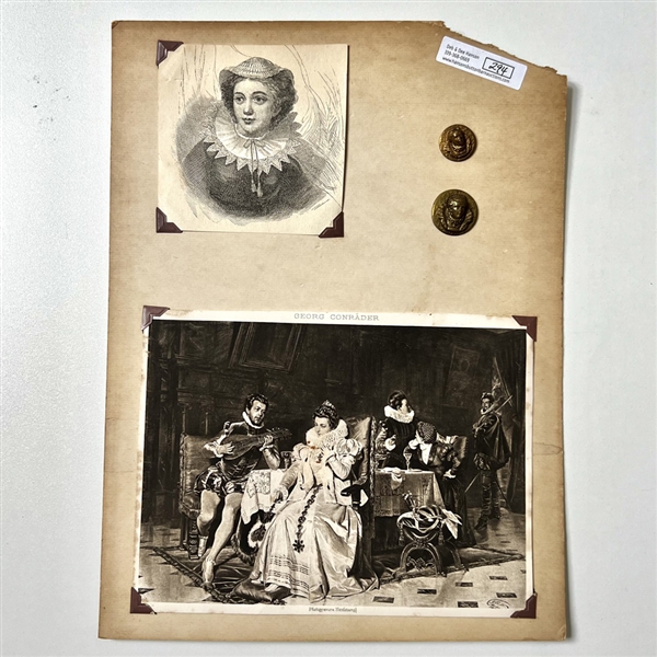 Card with two Mary Queen of Scots buttons.