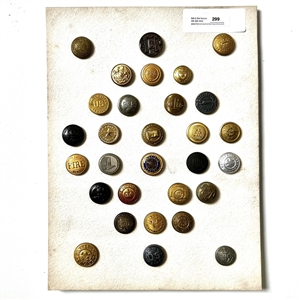 Card of thirty uniform buttons. 