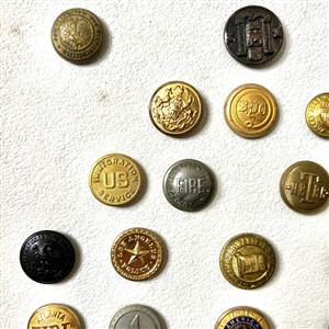 Card of thirty uniform buttons. 
