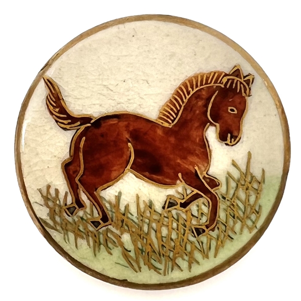 Satsuma  button of a running horse.
