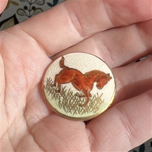 Satsuma  button of a running horse.