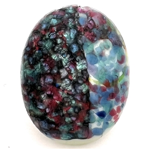 Large oval glass button by Leo Popper.