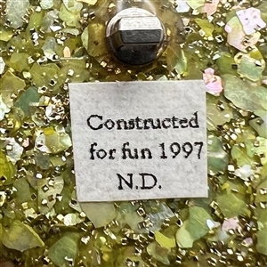 Nancy Dubois hologram button of a spider.