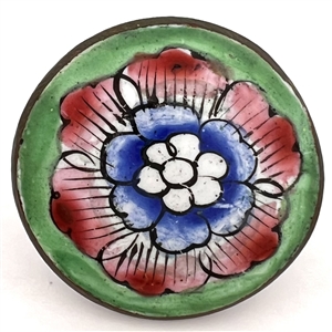 Chinese enamel with counter enamel button of flower.