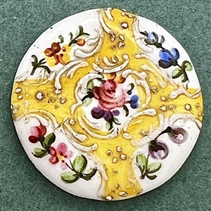 An 18th c. Enamel button of roses.
