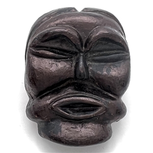 Extra large carved & painted vegetable ivory (?) of an African mask.