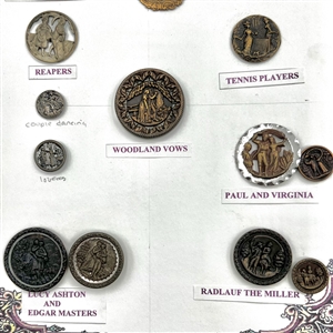 Card of fourteen people buttons.
