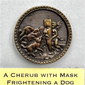 Card of eleven cupids, cherubs, and angel buttons. 