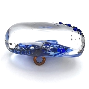 Blue jay - glass studio button by Mary Gaumond.