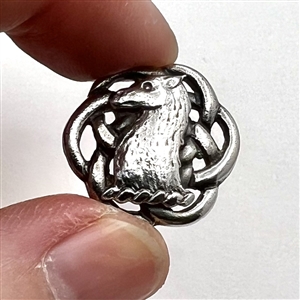 VERY RARE Pierced Hallmarked silver Livery crest button of a doe. 