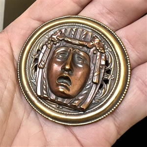 Extra large Ashlee button of the Egyptian God Amon. 
