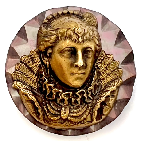 Brass and pearl button of Mary Queen of Scots.