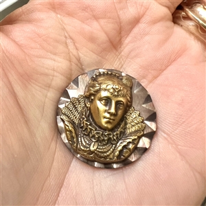 Brass and pearl button of Mary Queen of Scots.