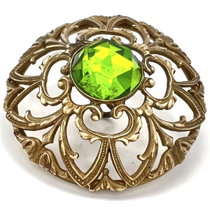 Gorgeous green jewel Gay 90s type button.