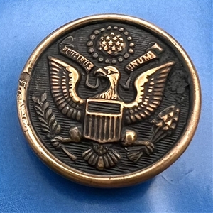 Card with three US Army buttons including one as a locket with photo inside.