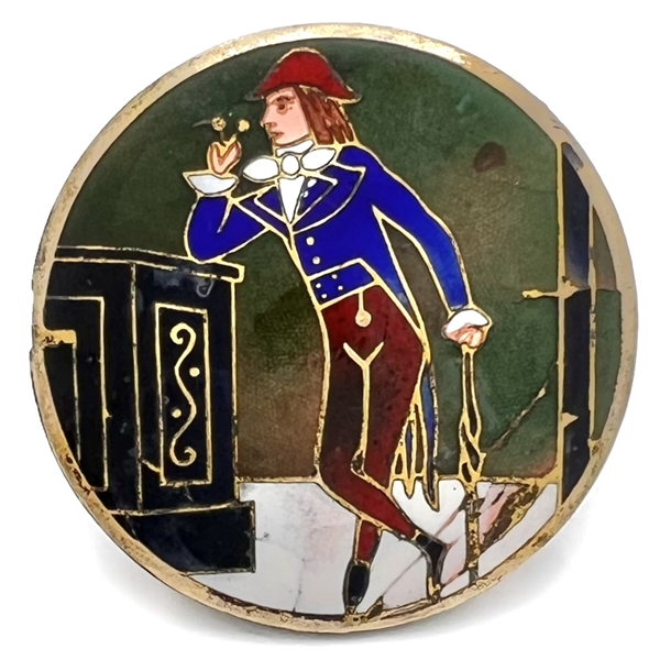 Champlevé enamel button of a Fop.