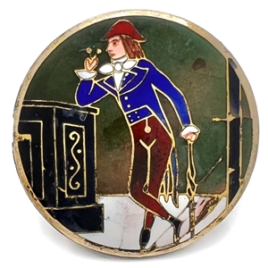 Champlevé enamel button of a Fop.