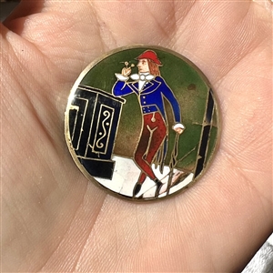 Champlevé enamel button of a Fop.